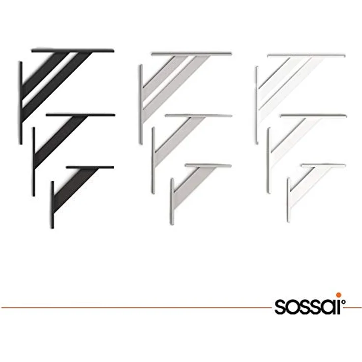 sossai® Wandregalhalter 2er Set FSHR Design Regalträger in Schwarz, 2-tlg. – Bild 6