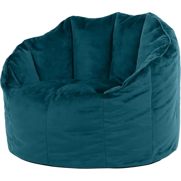 icon Sitzsack-Sessel „Sirena“, Blaugrün, Samt, Plüsch XL Sitzsack Erwachsene mit Füllung für das Wohnzimmer, Groß Indoor Sitzsäcke