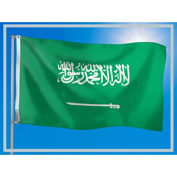 PHENO FLAGS Saudi-Arabien Flagge 90x150 cm - wetterbeständige Fahne mit Messingösen, 100% Polyester, robuste Doppelnaht & in lebendigen Farben - ideal für Flaggen-Liebhaber