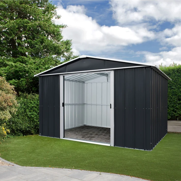 Yardmaster Metall-Gerätehaus "Heidelberg 108", anthrazit, 6,44 m²,ohne Bodenrahmen – Bild 1