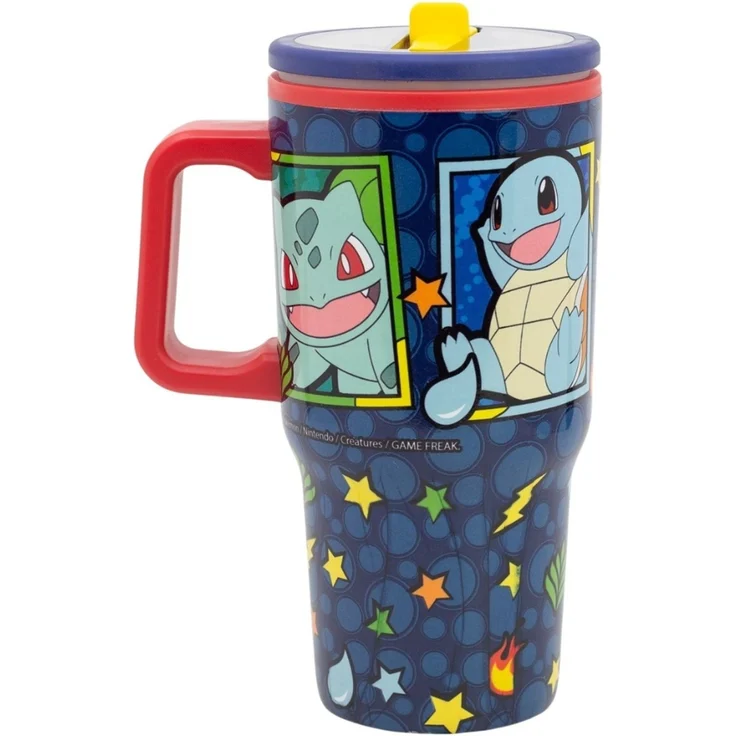 Pokemon Thermobecher 640 ml Edelstahl doppelwandiger Trinkbecher mit Trinkhalm – Bild 2