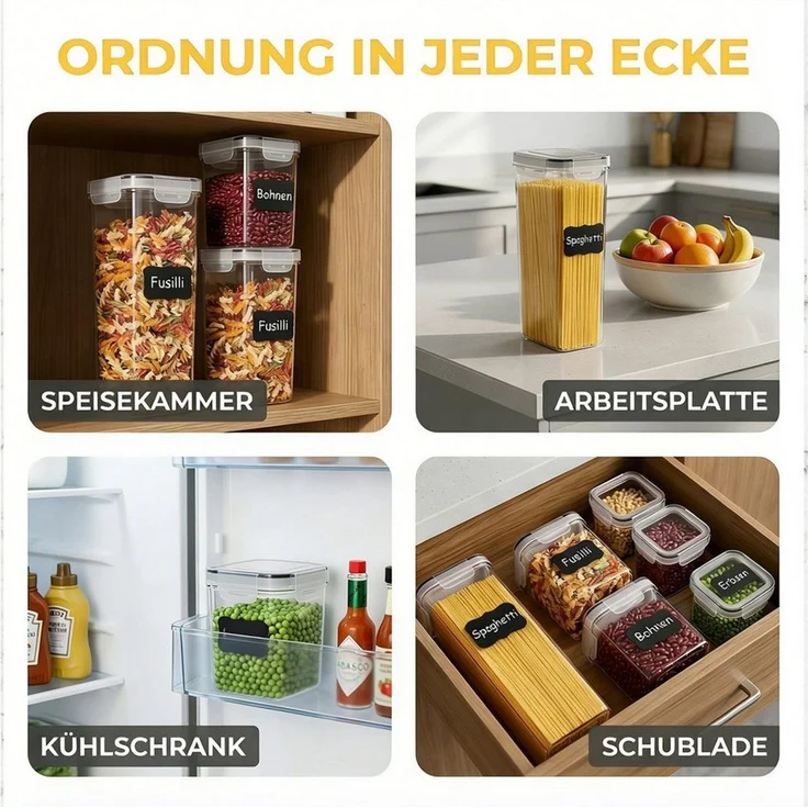 AKKEE Vorratsdose 24er Frischhaltedosen Set, Vorratsdosen mit Deckel Luftdicht Set, (24-tlg), BPA Frei – Bild 3