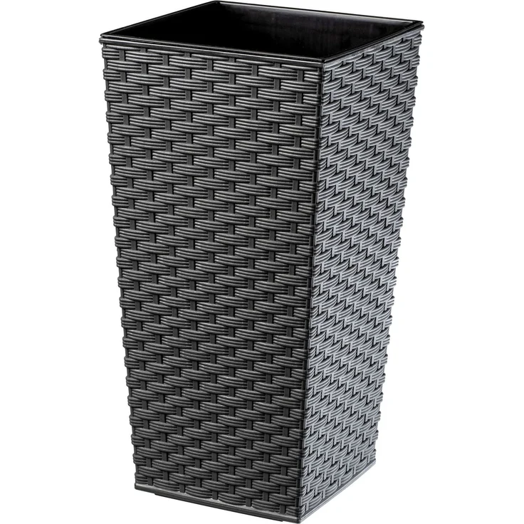 KADAX Blumentopf Blumentopf mit Einsatzabdeckung Blumenständer Hoch Garten Graphit 19x36cm – Bild 1