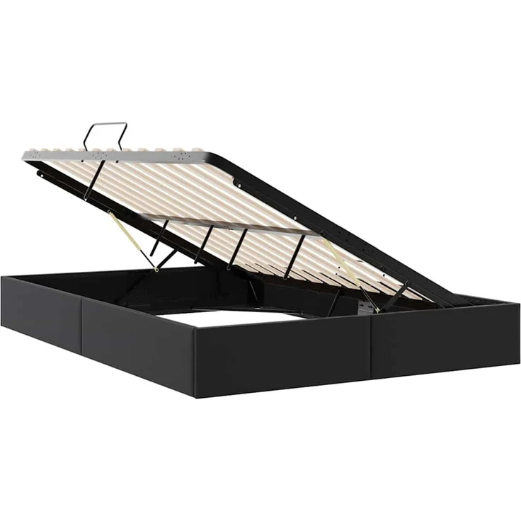 vidaXL Aufbewahrungsbett Schwarz 153 x 203 cm Kunstleder 3369974 – Bild 6