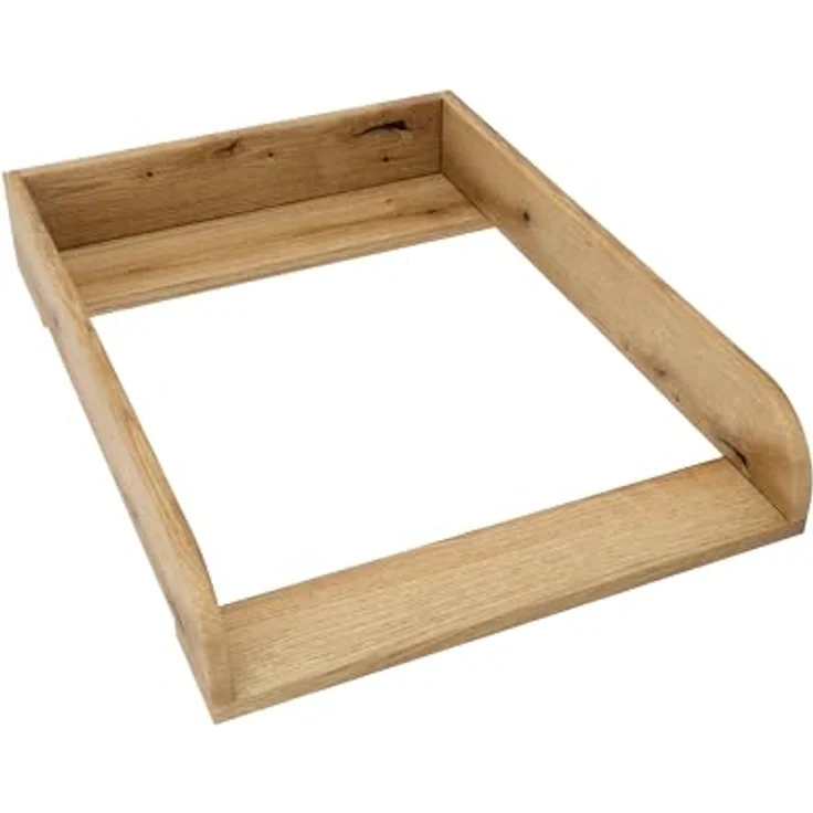 regalik Wickelaufsatz für Hemnes von IKEA, Wickeltischaufsatz für 50 cm Kommoden, Abnehmbar Wickelkommode aufsatz, Abgerundeten Frontplatten, Oak, 72x54 cm – Bild 2