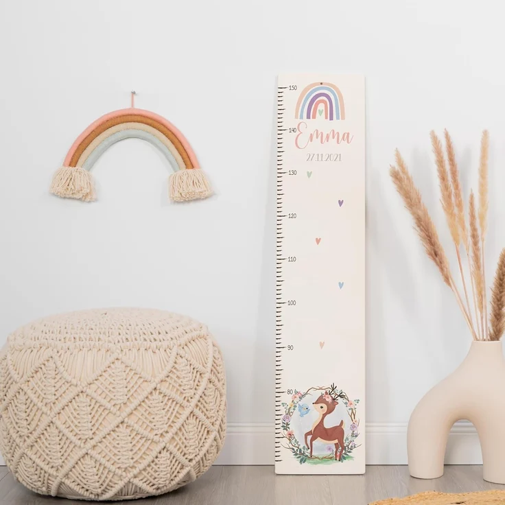 KIDSMOOD - Messlatte für Kinderzimmer Personalisiert, 70-140 cm - Messlatte Kinder Holz personalisiert Mit Namen für Baby- & Kleinkinderzimmer - Individuelles Geschenk für Kinder und Babys zum Geburt – Bild 6