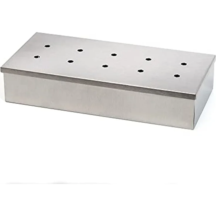 Wenco Premium Räucherbox, 20 x 9,5 x 4 cm, Edelstahl, Hitzebeständig, Smokebox für Gasgrill und Holzkohlegrill, Silber – Bild 4
