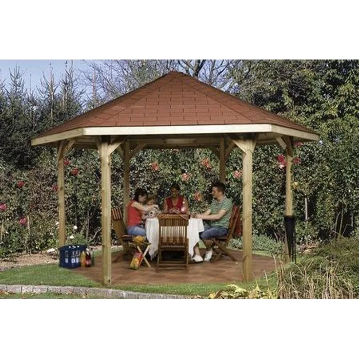WEKA Sitzlaube, sechseckdach Zeltdach, sechseckig, BxT: 399x461 cm Gartenpavillon