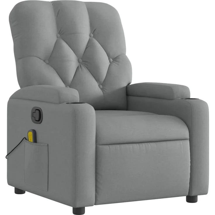 vidaXL Massage-Relaxsessel, hellgrauer Stoff 3206064 – Bild 2