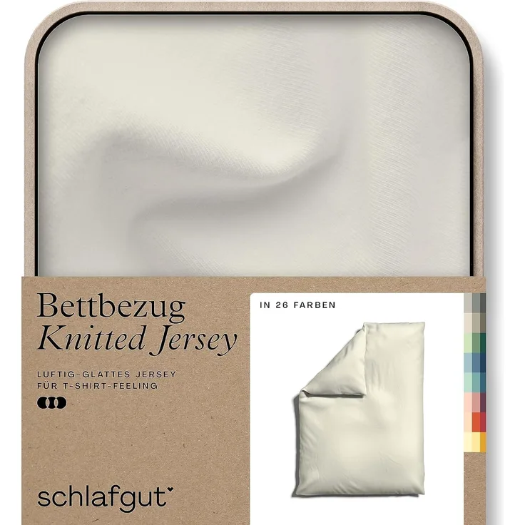 Schlafgut Bettbezug Premium Bettbezug Knitted Jersey (1 St), (1 St), Ton-in-Ton Reißverschluss, Bio-Baumwolle mit Elasthan, Uni, OEKO Tex