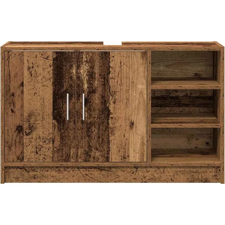 vidaXL Badezimmerschrank mit Tür Altholz 90 x 29 x 55 cm Holzwerkstoff 869209 – Bild 5