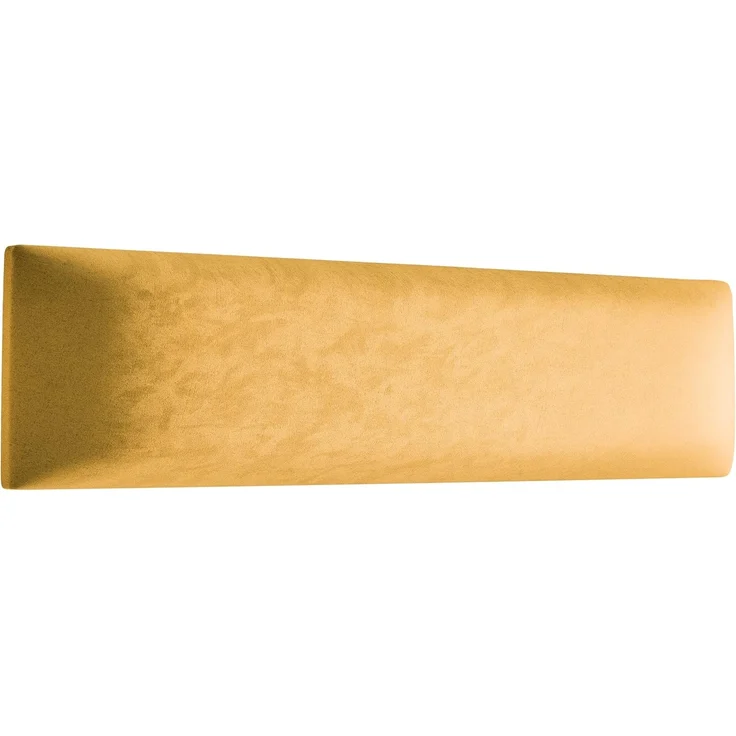 Muralo Samt Wandkissen Stoff Polsterpaneel Schlafzimmer Wohnzimmer Bett Wandpolster Bettkopfteil Lendekissen Modern Luxus Gepolstert Polster Paneel (Gelb, 60x15 cm) – Bild 1
