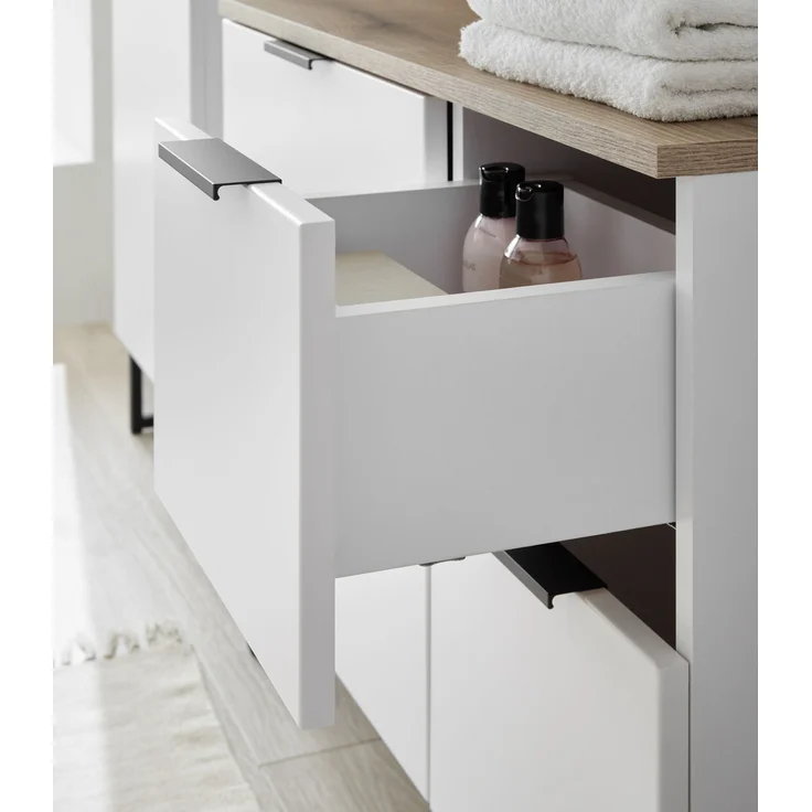 Badezimmer-Set >Denver< (3-tlg.) in weiß matt / Evoke Eiche Dekor - 160x195x35 (BxHxT) – Bild 10