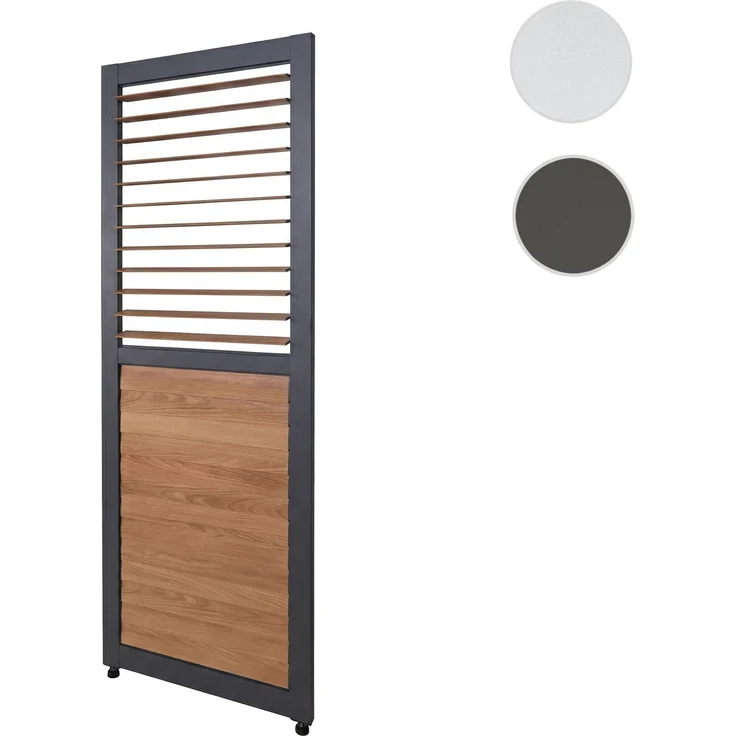 Lamellenwand für Pergola HWC-P65, Lamellenpaneel Modul Paneel Seitenwand, Aluminium 220x68cm Holzoptik ~ anthrazit – Bild 10