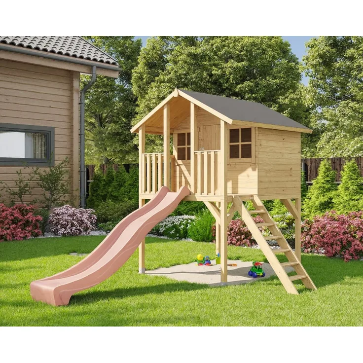 Stelzenhaus Tom / Toby mit Rutsche pastell rosa