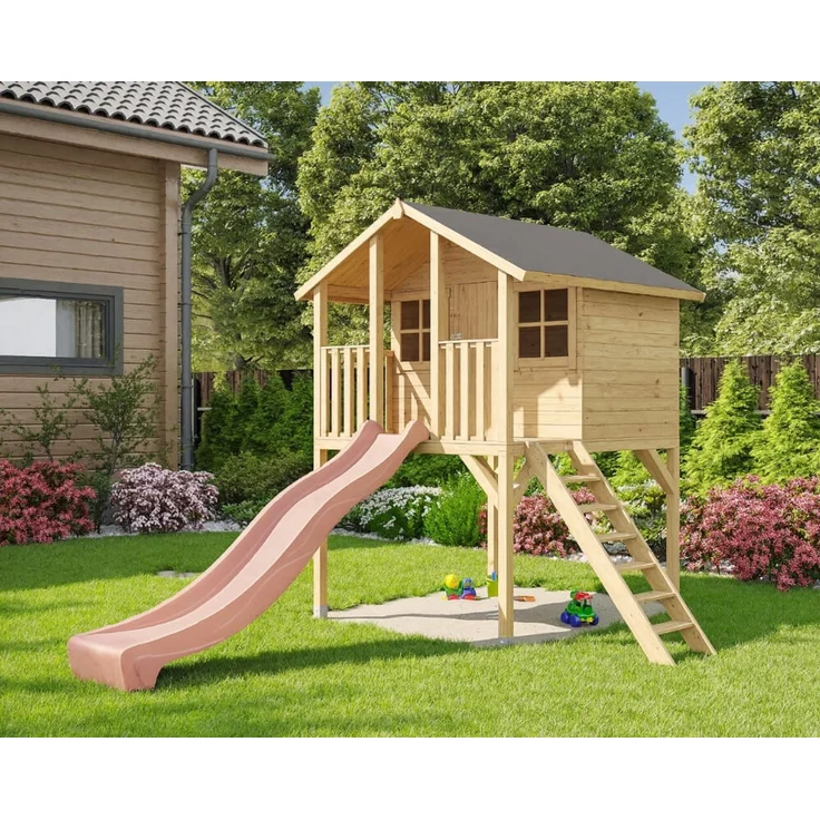 Stelzenhaus Tom / Toby mit Rutsche pastell rosa