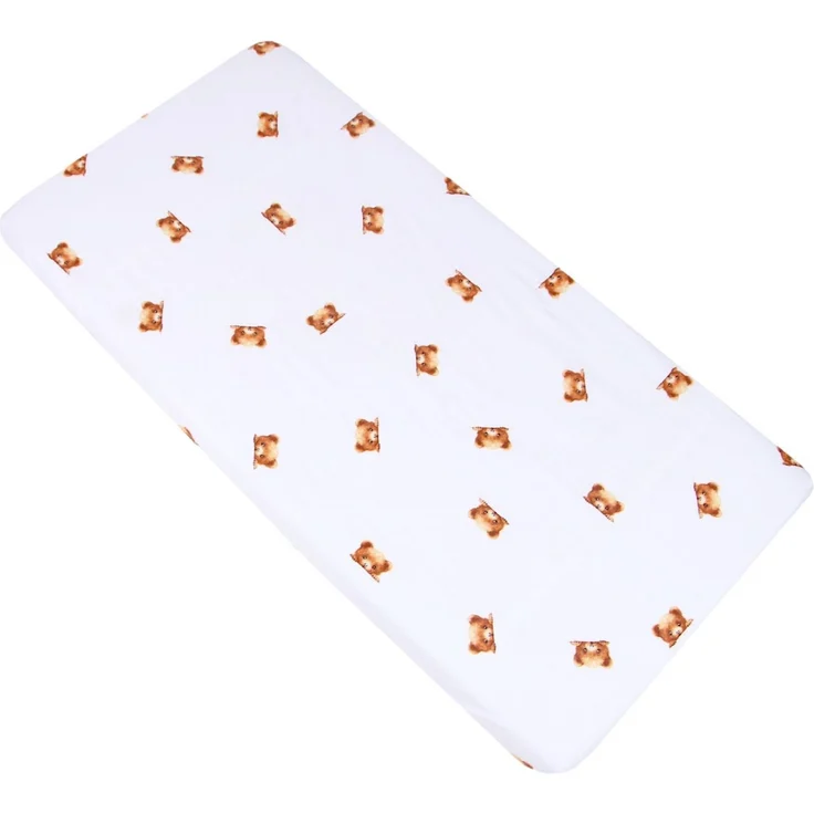 BabyLux Spannbettlaken SPANNBETTLAKEN 70x140 Spannbetttuch Baumwolle Kinder Baby Babybett, 165. Wieß + Bär70x140 cm – Bild 3