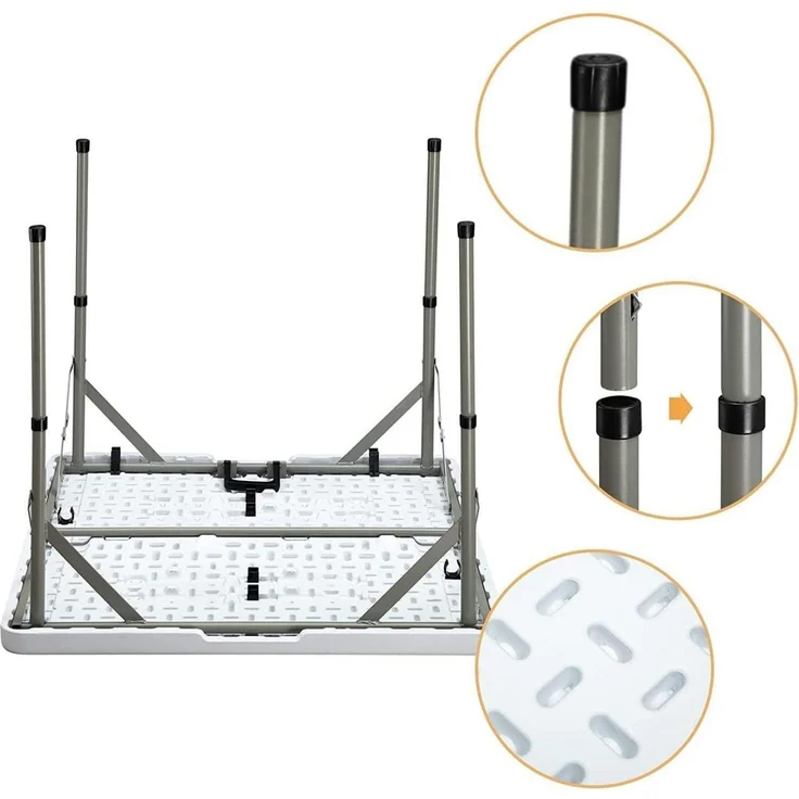 Klapptisch Campingtisch 87cm Küche Quadratisch Klappbar Gartentisch Balkontisch – Bild 5