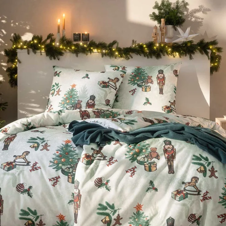 Estella Kuschel Flanell Bettwäsche 135x200 Nutcracker Nußknacker Weihnachten 4465-460 – Bild 5