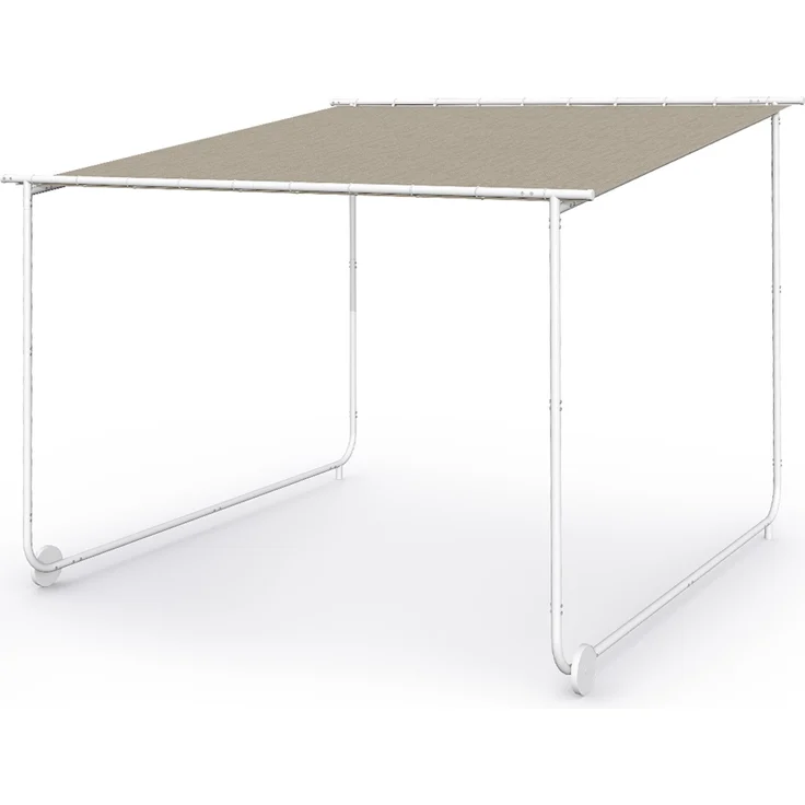Nantes Pavillon Gazebo Sonnendach 3x3 m Polyester Stahlrahmen UV50+ Bodenrollen Dunkelgrau – Bild 10