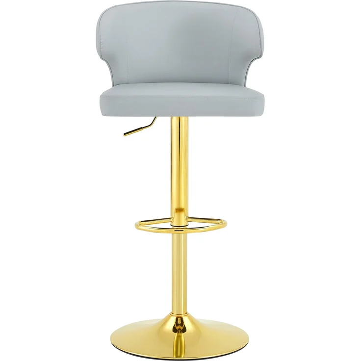 2er Set Barhocker mit Lehne Höhenverstellbar, 360° Drehbar Barstuhl mit großem Sockel & Fußstütze, Moderner Küchenhocker für Bar Küche Theke (Nur Stühle)--Hellgrau--110x45x49.7cm--YOUDENOVA – Bild 4