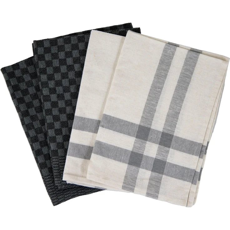 HENSSLERS Geschirrtuch Küchenhandtücher, 50x70 cm, (Set, 4-tlg), extrem saugstark und strapazierfähig, 80% Baumwolle / 20% Leinen – Bild 5