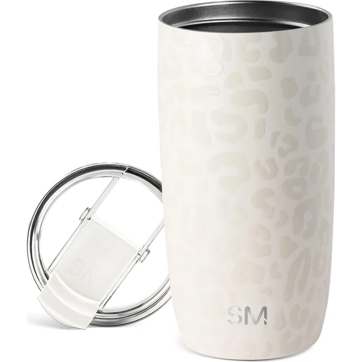 Simple Modern Thermobecher Kaffeebecher to go mit Klappdeckel | Isolierter Edelstahl-Kaffeebecher | Geschenke für Frauen und Männer | Voyager | 470ml | Cream Leopard | Voyager Kaffeetasse, Kaffeebecher für heiße & eisgekühlte Getränke | Isolierter Edel...