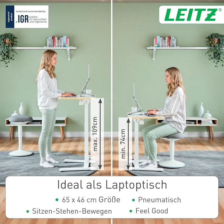 Leitz Sitz-Steh-Tisch Ergo klappbar weiß – Bild 3