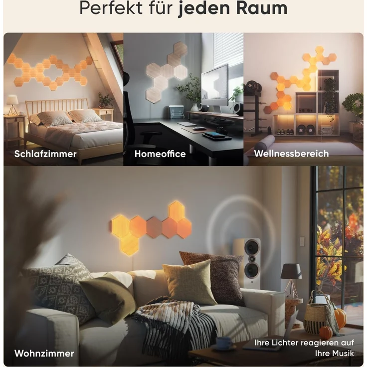 Nanoleaf Elements Wood Look Hexagons Starter Kit - 13 PK EEK G – Bild 5