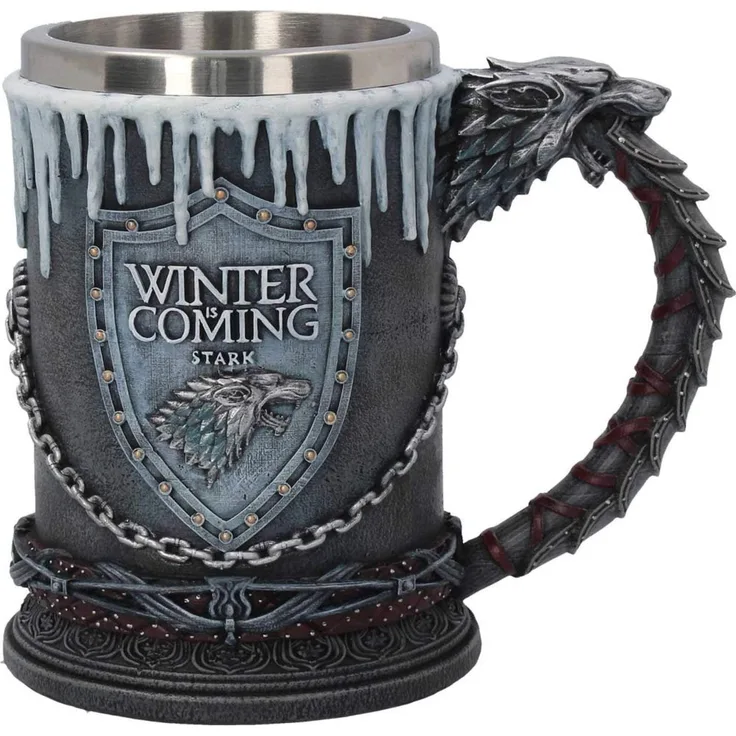 Nemesis Now House Stark Krug Game of Thrones Tasse, 20 cm, Schwarz