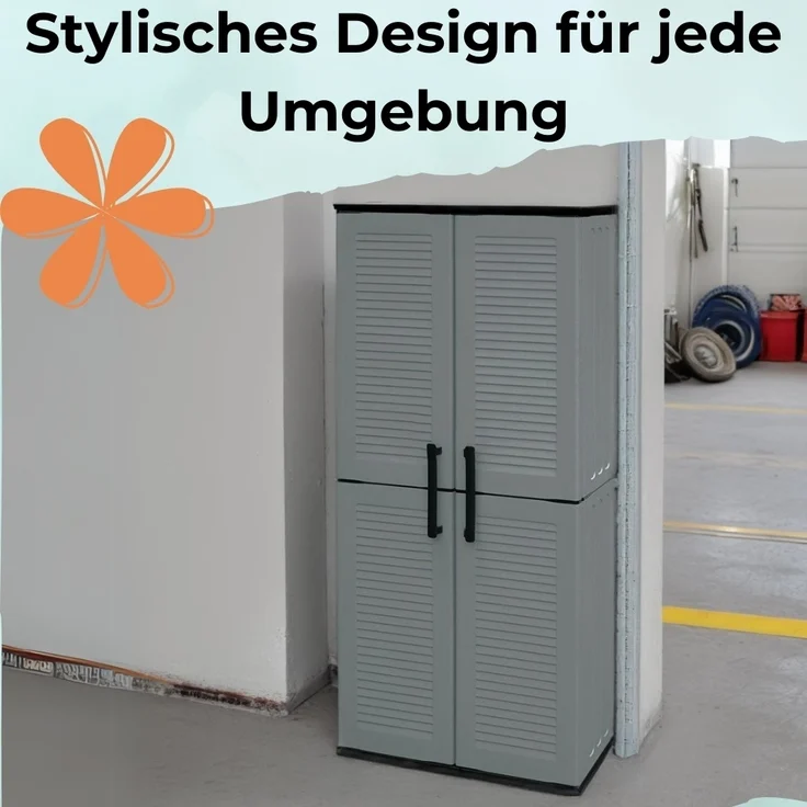 GarPet Garten-Geräteschrank Gartenschrank Kunststoff Balkon Schrank Wetterfest Haushaltsschrank – Bild 6