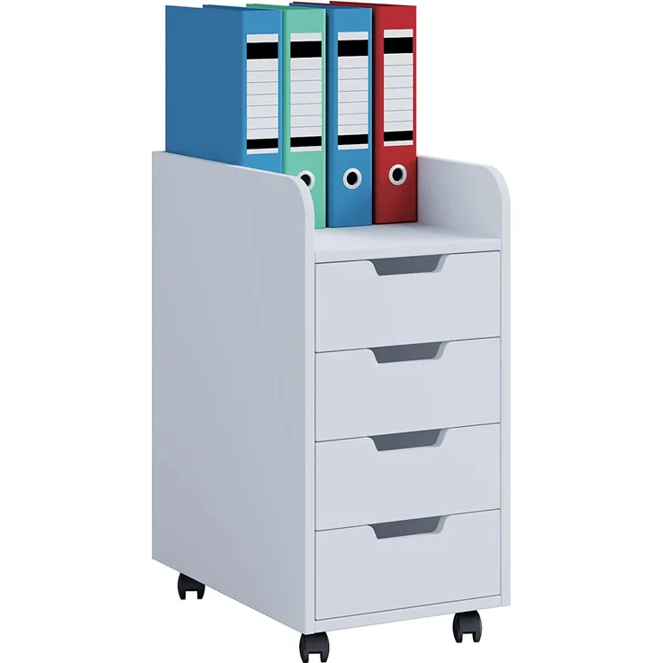 VCM Rollcontainer Konal 913235 Weiß H. 65 x B. 33 x T. 40 cm