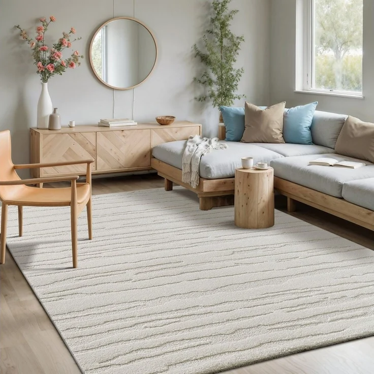merinos Teppich Elio 2, rechteckig, Höhe: 16 mm, moderner Kurzflor Teppich mit Hoch-Tief-Effekt, 3D Effekt – Bild 1