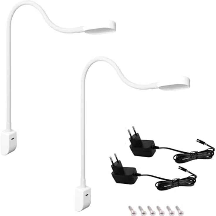 kalb Bettleuchte Ilios LED-Bettleuchte USB-C Wand- & Winkelmontage Flex Arm Dimmbar, Touch-Dimm-Schalter, Warmweiß – Bild 8