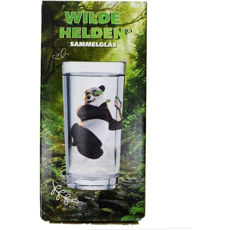 Trinkglas ca. 270 ml Wilde Helden Wasserglas Motiv wählbar Sammelglas Kinderglas Pao Panda