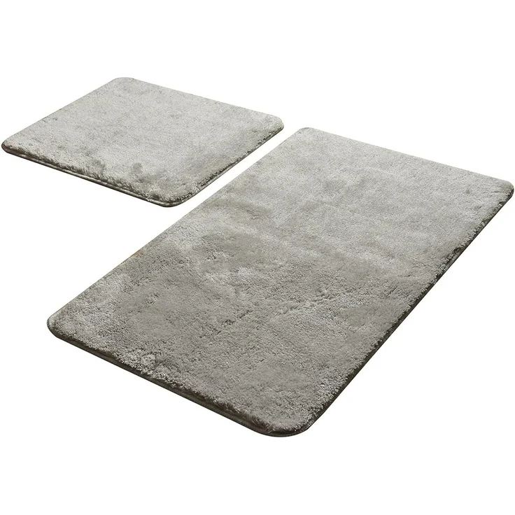 Badteppich Set 2-teilig grau – Bild 1