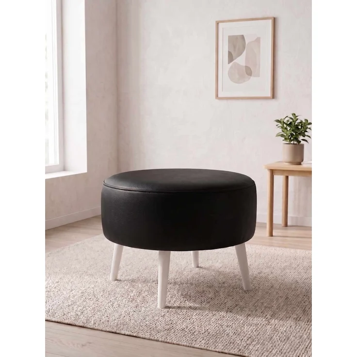 Hanah Home 'Az-Ovl-02-Byz - Black' Pouffe, Schwarz, 60 x 42 x 60 cm – Bild 1