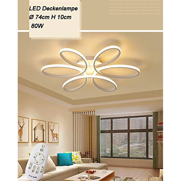 Eurohandisplay LED Deckenleuchte LED Deckenlampe Fernbedienung Lichtfarbe einstellbar dimmbar Leuchte, LED fest integriert, Warm- bis Kaltweiß einstellbar, Lichtfarbe und Helligkeit mit Fernbedienung einstellbar – Bild 6