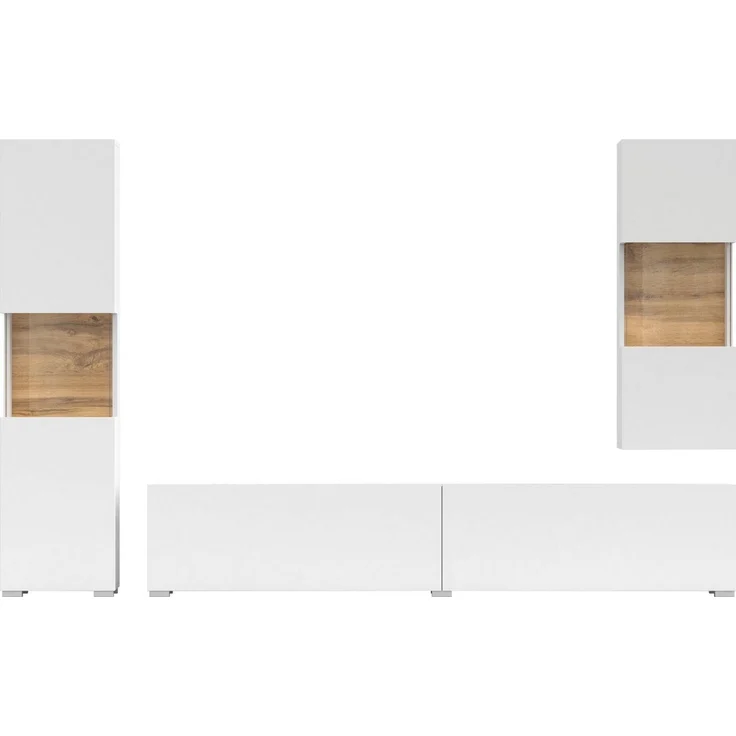 Home affaire Wohnwand Ava, Wohnzimmer-Set hängend/stehend montierbar, Vitrine, Lowboard, 3-tlg. – Bild 2