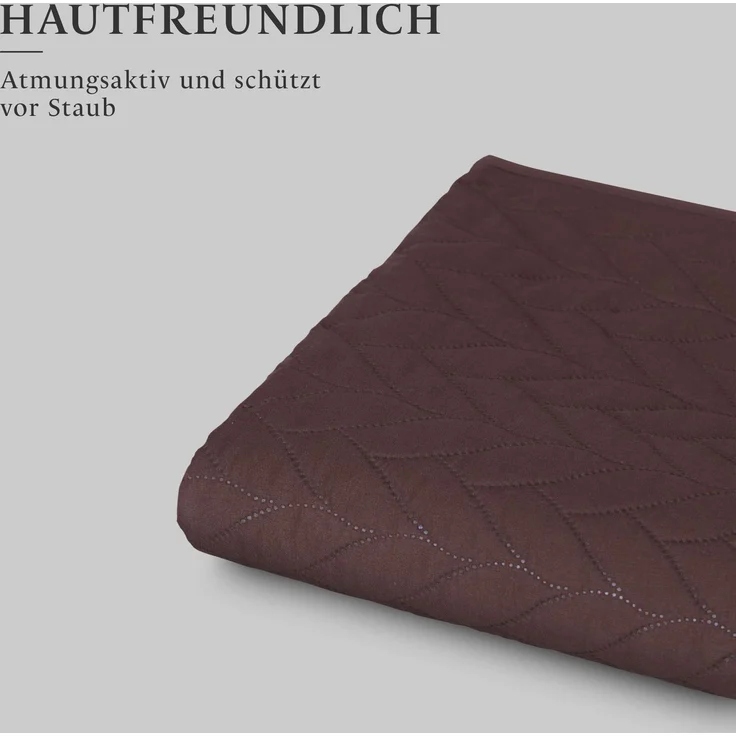Tagesdecke ( Braun ) 220x240 cm mit wattierter Zwischenlage, Bettüberwurf - Überwurfdecke, Sommerdecke gesteppt - Steppdecke, Wendedecke – Bild 5