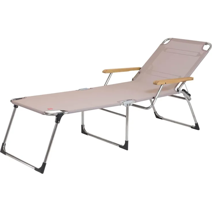 Dreibeinliege Amigo 40+ aus Aluminium mit Armlehne, Taupe