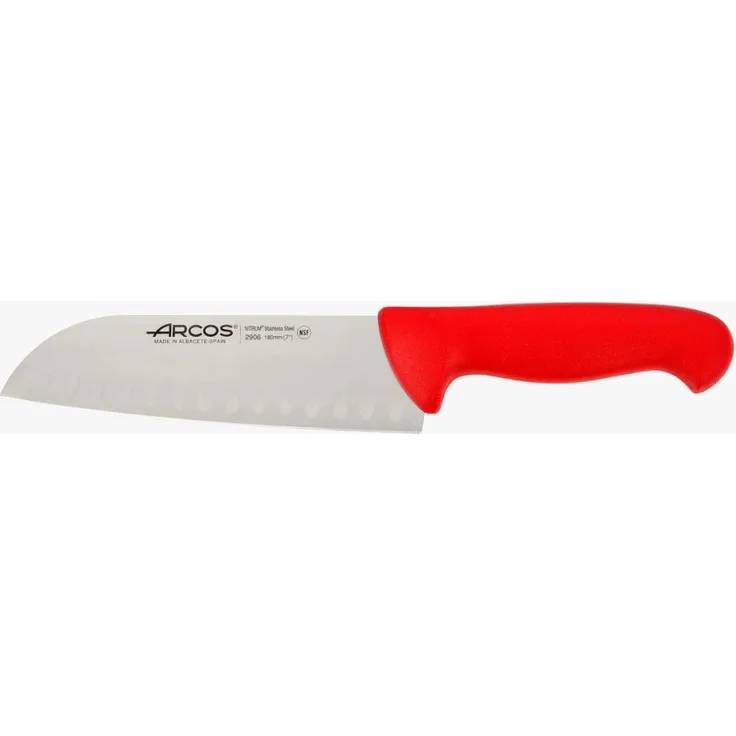 Arcos 290622 Santoku Messer, Acier_inoxydable, Rot, 180 mm