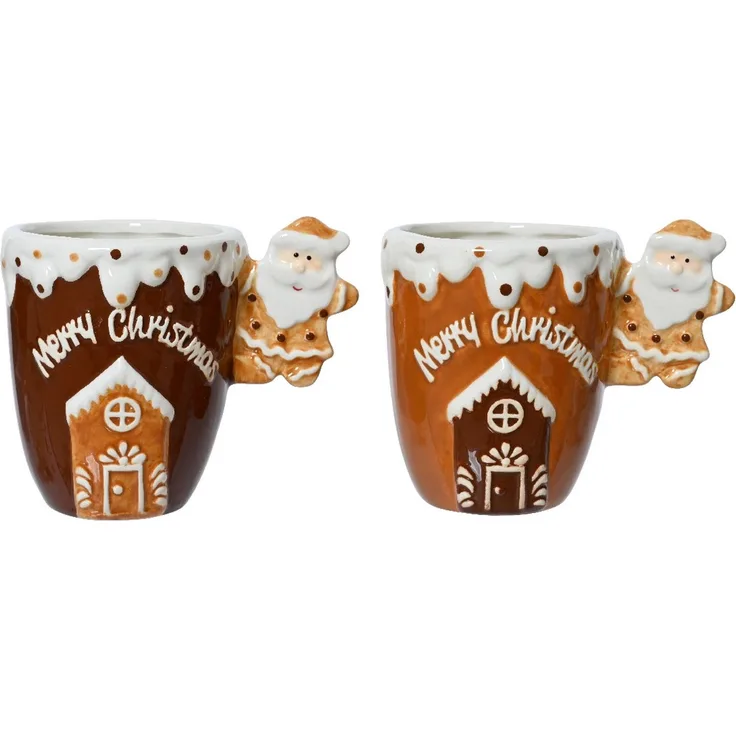 Weihnachtstasse mit Muster 9,5 x 14 x 10,5 cm