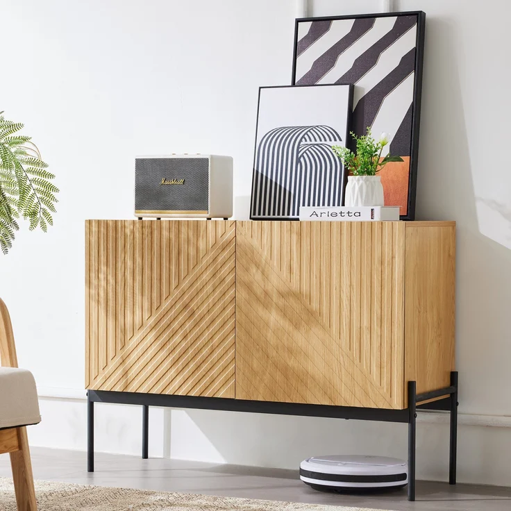 Sideboard (100/40/75 cm) Mehrzweckschrank mit Türen, Küchenschrank, Aufbewahrungsschrank – Bild 2