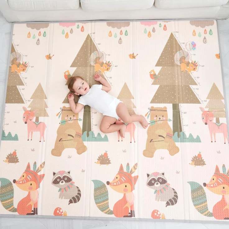 Krabbelmatte Baby Faltbar Spielmatte Kinder Spieldecke 180x200x1.5cm Krabbeldecke Für Baby - Babymatte Kindermatte - Schaumstoffmatte Kinderteppich- Spielteppich - Bodenmatte Kinder - Babygeschenk