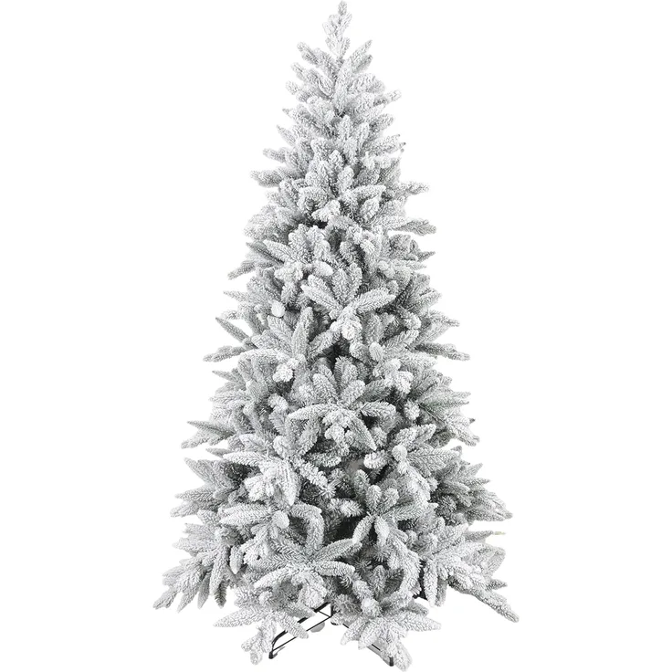HOMCOM Künstlicher Weihnachtsbaum 180 cm, mit 994 Spitzen, Kunstschnee, klappbar Metallständer, Tanne, für Weihnachten Deko, grün
