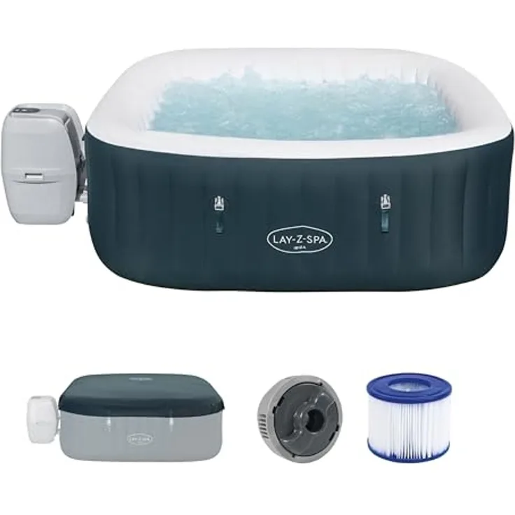 Bestway Whirlpool Outdoor für 4 Personen Lay-Z-Spa Ibiza AirJet Ø 180 x 66 cm