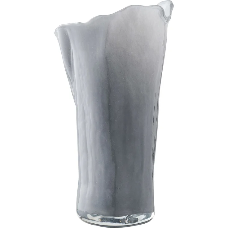 House Nordic Vase, mundgeblasenes Glas, grau/weiß, 13x12,5x24 cm – Bild 3