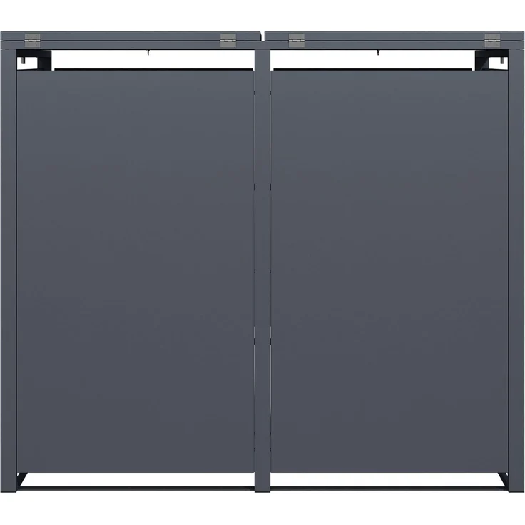 DEGAMO MÜNCHEN Mülltonnenbox 3-er, Stahl verzinkt, anthrazit, 175x62x102cm für 3x kleine Tonne 120 Liter – Bild 4