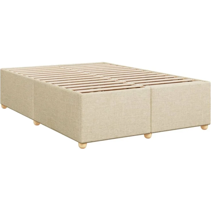 vidaXL Boxspringbett mit Matratze Creme 160x200 cm Stoff 3289050 – Bild 9